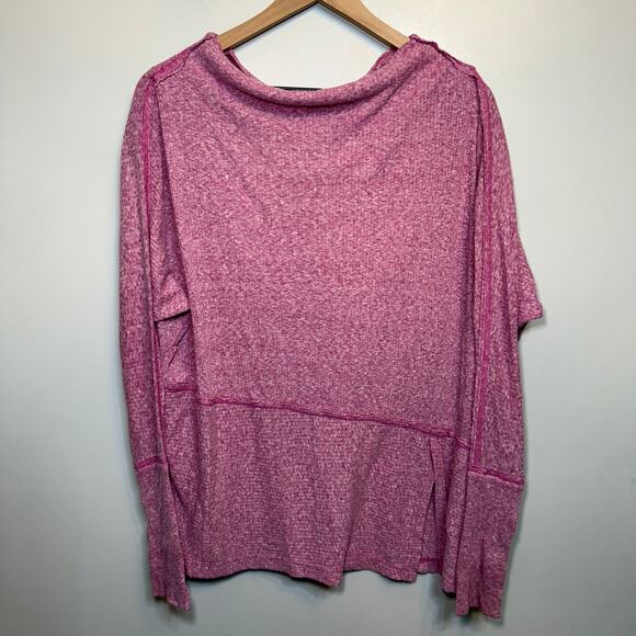 Free People We The Free Londontown Long Sleeve Thermal Tunic Top Pink X-Small - Picture 1 of 7